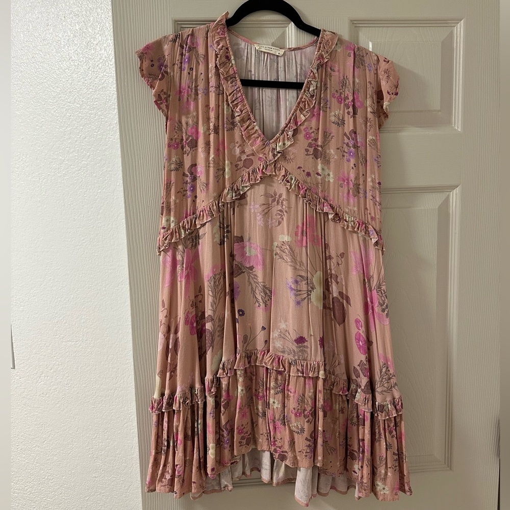 Spell and the Gypsy pink floral dress size XS (can fit size S & M- I'm a M)